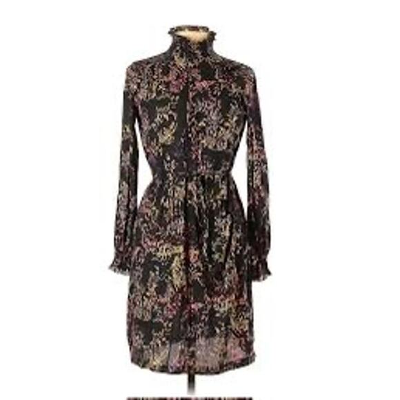 MSRP $59 NWOT H&M Floral Long-Sleeve Flowy Shirt Dress Size S | SAME DAY SHIP - Picture 1 of 10